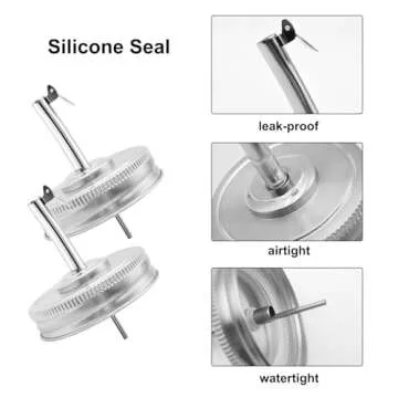 WOOPSOO 2 Pack Jar Oil Spout Lid Mason Jar Oil Infusions Lids Oil Spout Dispenser Lids with Caps Oil Cruet Bottle Lid Compatible with Regular Mouth Mason Jar Olive Oil Vinegar