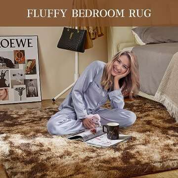 8x10 Feet Shag Area Rugs, Large Shag Fluffy Bedroom Carpet, Soft Rugs for Nursery, Furry Rugs for Gi...