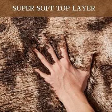 8x10 Feet Shag Area Rugs, Large Shag Fluffy Bedroom Carpet, Soft Rugs for Nursery, Furry Rugs for Girls Boys Kids Room, Extra Large Fuzzy Rug, Shag Carpet, Brown Tie-Dye