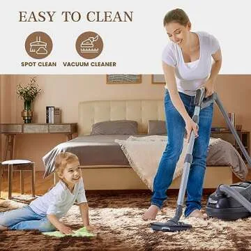 8x10 Feet Shag Area Rugs, Large Shag Fluffy Bedroom Carpet, Soft Rugs for Nursery, Furry Rugs for Girls Boys Kids Room, Extra Large Fuzzy Rug, Shag Carpet, Brown Tie-Dye