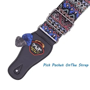 Stylish Anwenk Guitar Strap with Pick Pocket for All Players