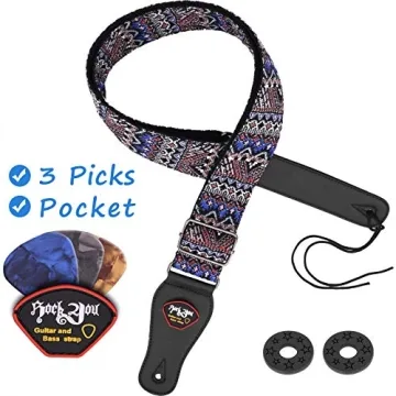 Stylish Anwenk Guitar Strap with Pick Pocket for All Players