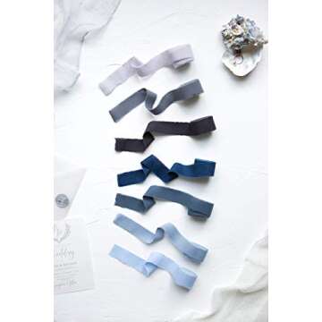 Dark grey 1 inch wide 5 yds frayed edges handmade cotton ribbon hand dyed for Rustic wedding invitation ties favors gift wrapping Party decor bows Florist Bouquet supplies Flat lay props