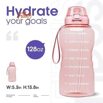 Fidus 1 Gallon Motivational Water Bottle for Fitness