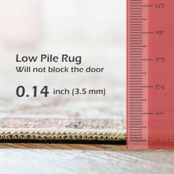 COLLACT Runner Rug 2'x5' - Vintage Indoor Floor Rug with Non-Slip Design in Floral Print