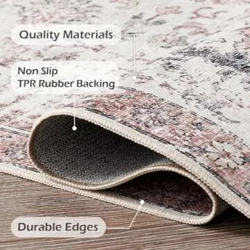 COLLACT 2x5 Vintage Runner Rug - Non-Slip Chenille