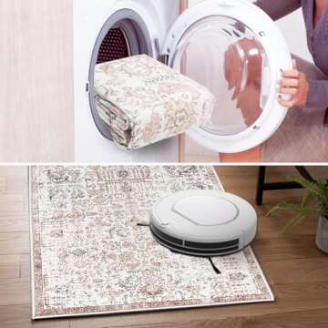 COLLACT 2x5 Vintage Runner Rug - Non-Slip Chenille