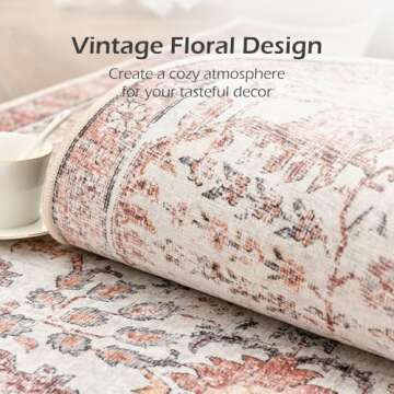 COLLACT 2x5 Vintage Runner Rug - Non-Slip Chenille