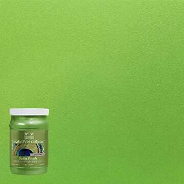 Modern Masters ME70632 Satin Metallic Paint, 32 oz, Green Apple