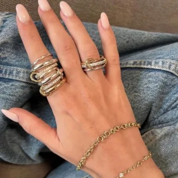 Elegant Bopiu Gold Stackable Rings for Women