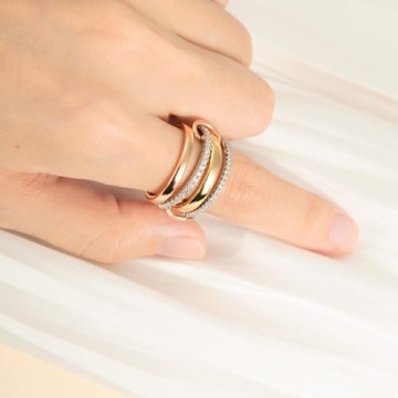 Elegant Bopiu Gold Stackable Rings for Women