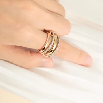 Elegant Bopiu Gold Stackable Rings for Women