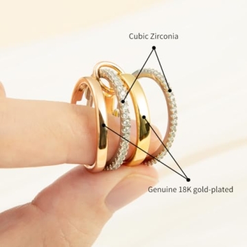 Elegant Bopiu Gold Stackable Rings for Women