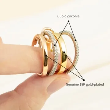 Elegant Bopiu Gold Stackable Rings for Women
