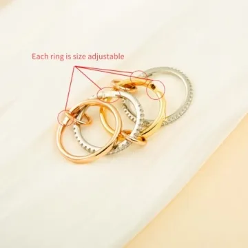 Elegant Bopiu Gold Stackable Rings for Women