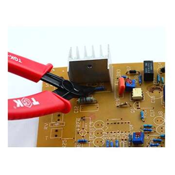 TGK Wire Cutters Micro Shear Flush Cutter 45 Degree Carbon Steel Flush Cut 3d Printer Pliers 5inch, Red