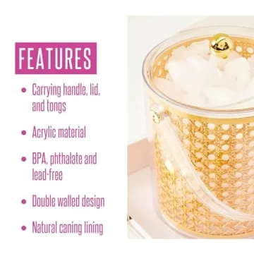 Chic Lilly Pulitzer Ice Bucket with Tongs for Parties