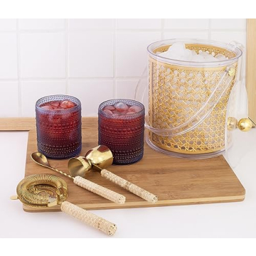 Chic Lilly Pulitzer Ice Bucket with Tongs for Parties