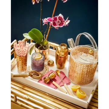 Chic Lilly Pulitzer Ice Bucket with Tongs for Parties