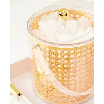 Chic Lilly Pulitzer Ice Bucket with Tongs for Parties