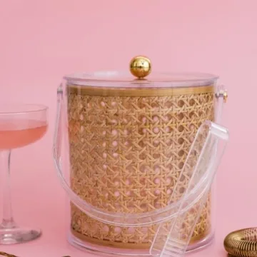 Chic Lilly Pulitzer Ice Bucket with Tongs for Parties