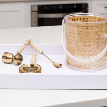 Chic Lilly Pulitzer Ice Bucket with Tongs for Parties