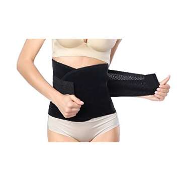 GOEGE Postpartum Belly band Postpartum Recovery Surgery Support Belly Wrap for C-Section Hernia and Tummy Tuck Abdominal Compression Binder