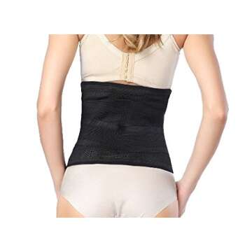 GOEGE Postpartum Belly band Postpartum Recovery Surgery Support Belly Wrap for C-Section Hernia and Tummy Tuck Abdominal Compression Binder