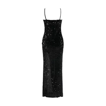 BerryGo Sexy Sparkly Sequin V Neck Gown for Parties