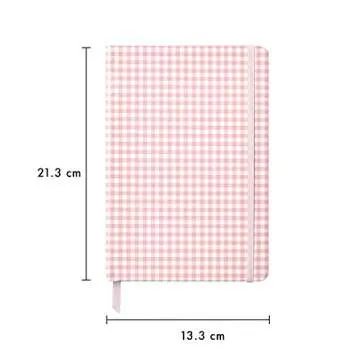 Pukka Pad, Carpe Diem Soft Cover Journal - Notebook with Ribbon Page Marker and Elasticized Closure - 192 Pages 80GSM Paper - 8.38 x 5.25in - Ballerina Pink Check