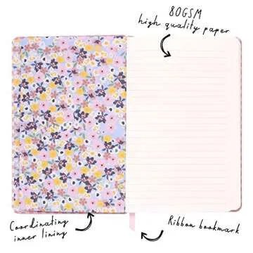 Pukka Pad, Carpe Diem Soft Cover Journal - Notebook with Ribbon Page Marker and Elasticized Closure - 192 Pages 80GSM Paper - 8.38 x 5.25in - Ballerina Pink Check