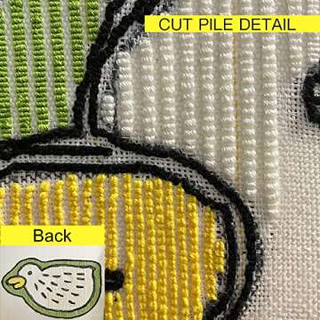 Primary Tufting Cloth with Marked Lines, Large Size Needlework Fabric, Monk's Cloth for Tufting Gun, Rug-Punch, Punch Needle, Tuft The Word, 85x85 inch