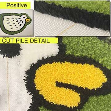 Primary Tufting Cloth with Marked Lines, Large Size Needlework Fabric, Monk's Cloth for Tufting Gun, Rug-Punch, Punch Needle, Tuft The Word, 85x85 inch