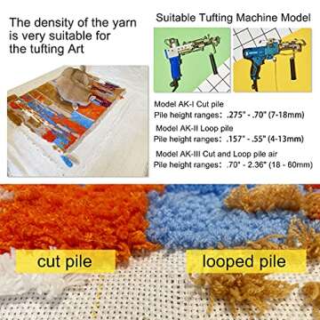 Primary Tufting Cloth with Marked Lines, Large Size Needlework Fabric, Monk's Cloth for Tufting Gun, Rug-Punch, Punch Needle, Tuft The Word, 85x85 inch