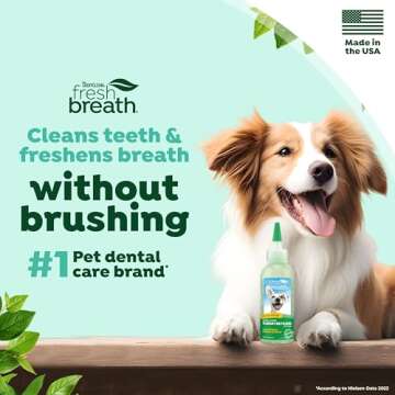 TropiClean Fresh Breath Dog Toothpaste for Teeth Cleaning, Breath Freshener, Easy to Use Plaque & Ta...