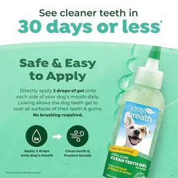 TropiClean Fresh Breath Dog Toothpaste for Teeth Cleaning, Breath Freshener, Easy to Use Plaque & Tartar Remover Gel, No Toothbrush Needed, 4oz.