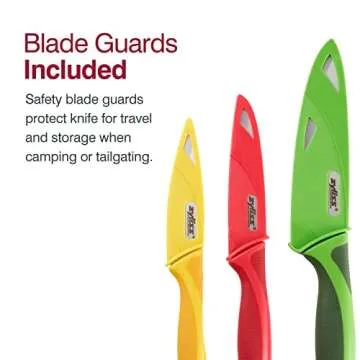 Zyliss 3 Piece Knife Value Set - Kitchen Knife Set - Kitchen Knife Set with Sheath Covers - Includes Paring, Serrated Paring & Utility Knives - Stainless Steel