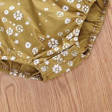 Infant Baby Girls Long Sleeve Romper Cotton Linen Bodysuit Ruffled Jumpsuit Newborn Autumn Outfit Clothes