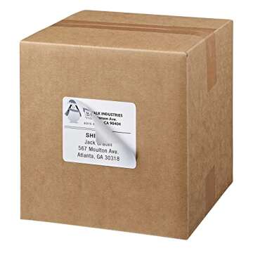 Avery Printable Shipping Labels with Sure Feed, 3-1/3" x 4", White, 150 Blank Mailing Labels (8164)