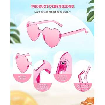 Chicpop Heart Shaped Sunglasses for Parties