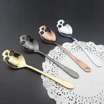 Stainless Steel Skull Spoon Set of 6 for Coffee Lovers