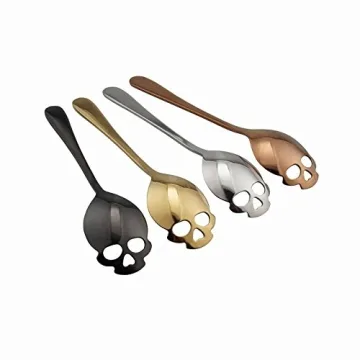 Stainless Steel Skull Spoon Set of 6 for Coffee Lovers