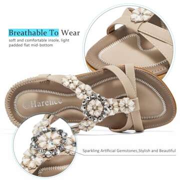 HARENCE Summer Flat Sandals for Style and Comfort