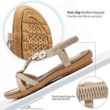 HARENCE Summer Flat Sandals for Style and Comfort