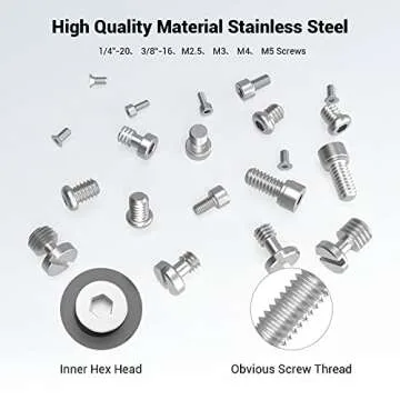 SmallRig 20Pcs Screws and Hex Key Storage Plate with 1/4"-20 3/8"-16 M2.5 M3 M4 M5 Stainless Steel Screws and 4Pcs Hex Keys MD3184