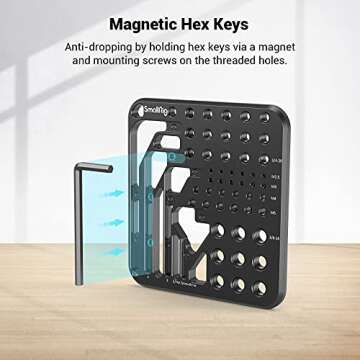 SmallRig 20Pcs Screws and Hex Key Storage Plate with 1/4"-20 3/8"-16 M2.5 M3 M4 M5 Stainless Steel Screws and 4Pcs Hex Keys MD3184