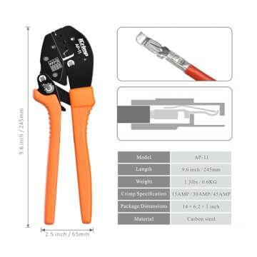 iCrimp Wire Crimping Tool - Versatile 15, 30 & 45 Amp Connector Kit
