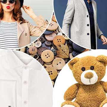 TCOTBE 600 Pcs Assorted Sizes Wooden Buttons Mixed Colors Coconut Shell Wood Handmade Ornament Buttons for Sewing Decorations DIY Arts and Crafts Manual Button Painting