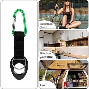 GetLucky Durable Silicone Water Bottle Holder Hook Carrier with Carabiner Clip & Key Ring, Fits Any 12oz, 17oz and 25oz Water Bottles for Outdoor Activities Camping Hiking Traveling or Daily Use