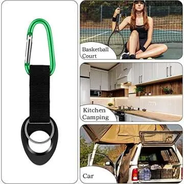 GetLucky Durable Silicone Water Bottle Holder Hook Carrier with Carabiner Clip & Key Ring, Fits Any 12oz, 17oz and 25oz Water Bottles for Outdoor Activities Camping Hiking Traveling or Daily Use